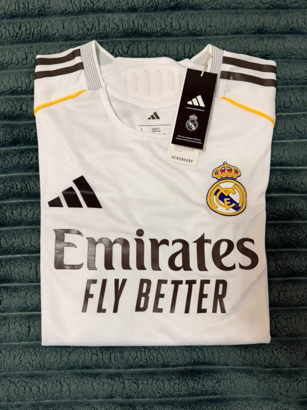 Real Madrid Home 25/26 Jersey Player Version White Gold Size L